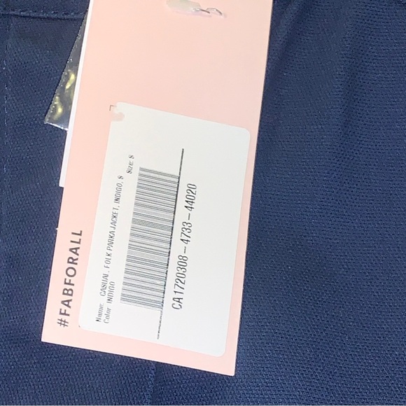 JUSTFAB Casual Folk Parka Indigo Women’s Size Small - Picture 2 of 7